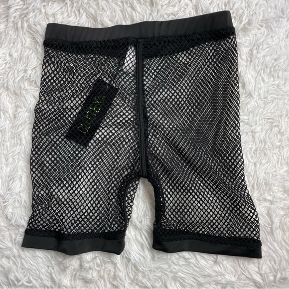 No Favorz Black Fishnet Shorts | Dolls Kill | Mesh Biker Shorts | Club Exx NWT - Picture 4 of 4